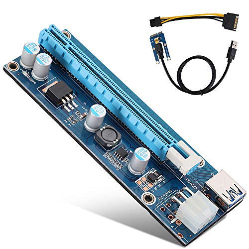 Mrisata Mini PCI E to PCI Express16x Extender Riser Adapter, with SATA Power Cord Converter for Video Card Mining, Adopt 4 Solid State Capacitors, 6pin Interface on The Graphics Card - Image 5