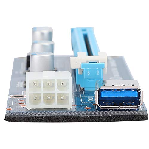 Mrisata Mini PCI E to PCI Express16x Extender Riser Adapter, with SATA Power Cord Converter for Video Card Mining, Adopt 4 Solid State Capacitors, 6pin Interface on The Graphics Card - Image 2