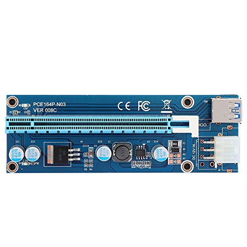 Mrisata Mini PCI E to PCI Express16x Extender Riser Adapter, with SATA Power Cord Converter for Video Card Mining, Adopt 4 Solid State Capacitors, 6pin Interface on The Graphics Card - Image 3