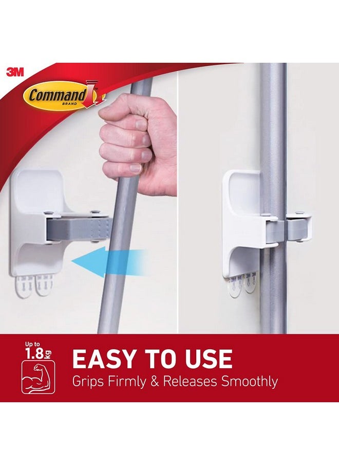 Command Broom Gripper,1 Hook And 2 Strips,Self Adhesive,Damage Free Walls, Holds 1.8Kg,White  - Image 4