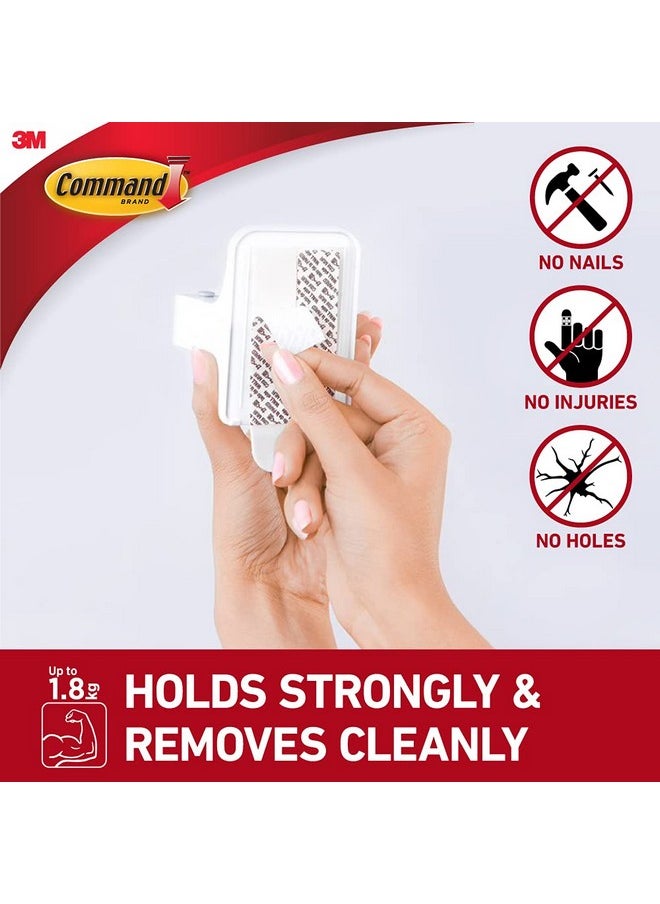Command Broom Gripper,1 Hook And 2 Strips,Self Adhesive,Damage Free Walls, Holds 1.8Kg,White  - Image 2