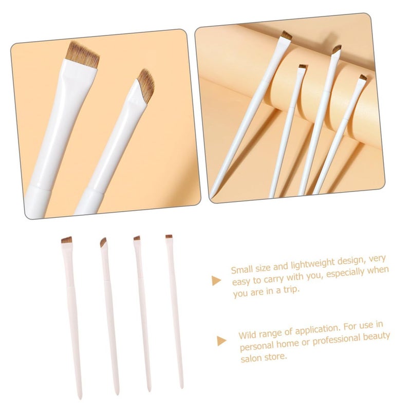 Ultra Thin Flat Head Eyeliner And Eyebrow Brush Set 4 Piece Portable Makeup Tools - Image 4