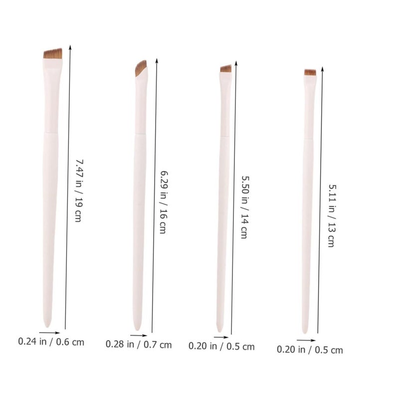 Ultra Thin Flat Head Eyeliner And Eyebrow Brush Set 4 Piece Portable Makeup Tools - Image 3