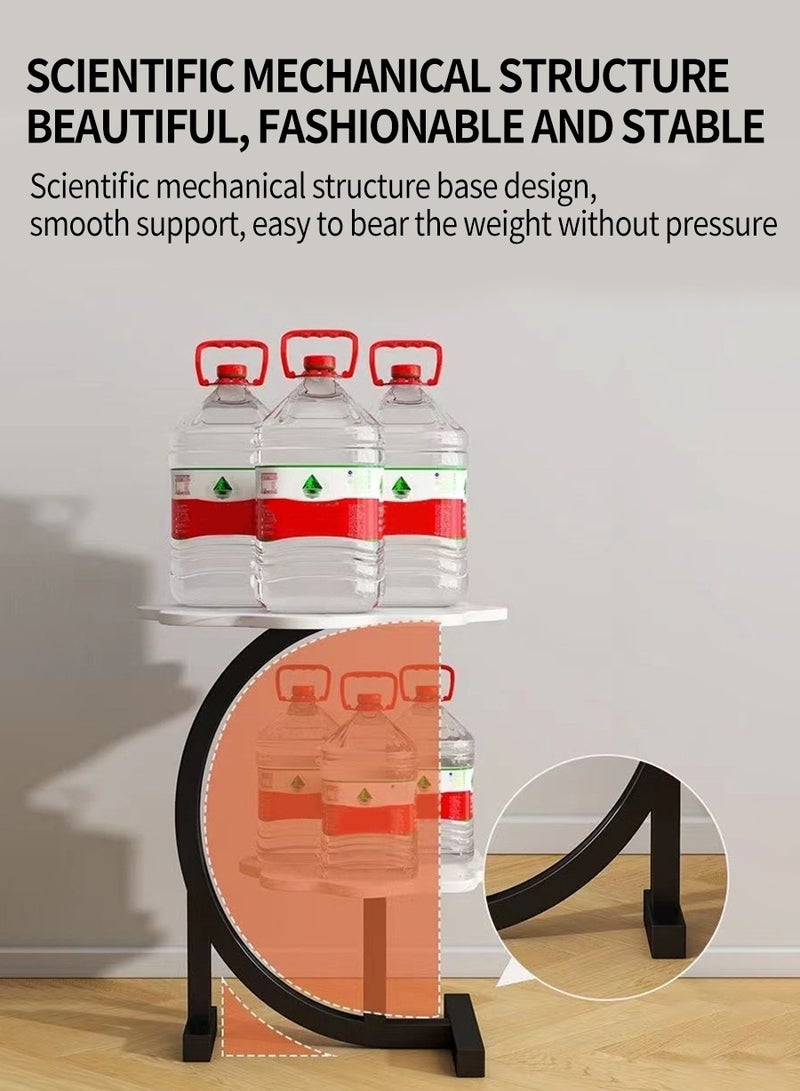 BEIRUI Modern Double-Tier Side Table - Irregular Petal-Shaped Engineered Wood Top with Metal Frame | Versatile for Living Room, Bedroom & Office - Image 5