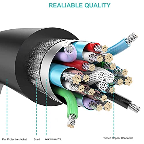 AWADUO 90 Degree Micro USB Male to Female Splitter 1 in 2 Out,Micro USB 1 to 2 Y Splitter Cable High Speed Charging Cable 30cm Length - Image 4