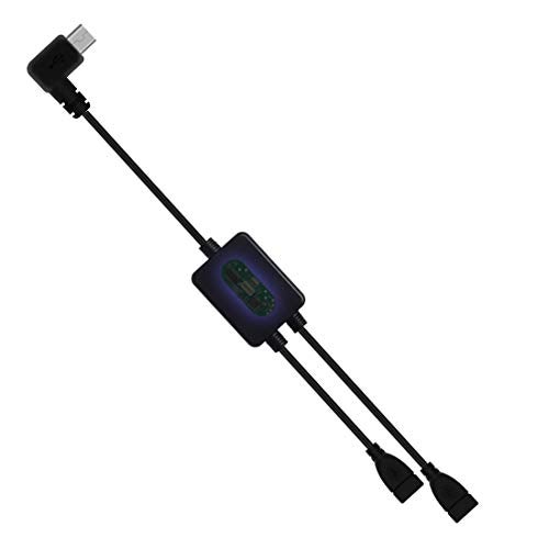 AWADUO 90 Degree Micro USB Male to Female Splitter 1 in 2 Out,Micro USB 1 to 2 Y Splitter Cable High Speed Charging Cable 30cm Length - Image 1