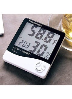 CASITA HOME ARTS HTC Room Temperature with Humidity Incubator Meter and Accurate Temperature Indicator Wall Mounting LCD Digital Alarm Clock Monitor for IndoorOutdoor HTC1 003 