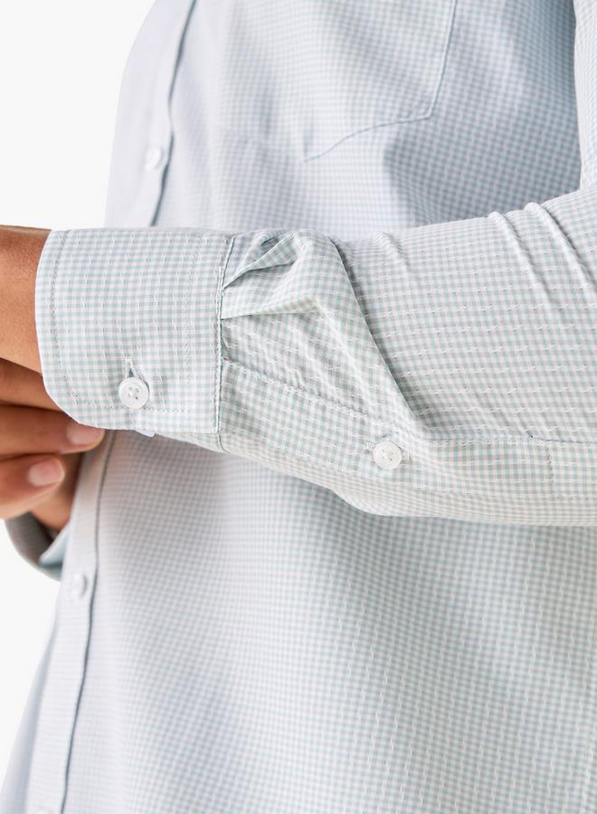 Splash FAV Regular Fit Checked Shirt with Collar and Long Sleeves - Image 4