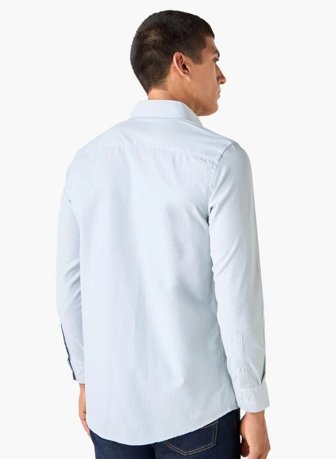 Splash FAV Regular Fit Checked Shirt with Collar and Long Sleeves