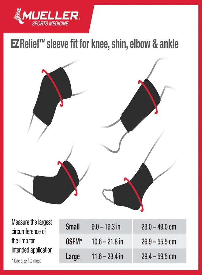 MUELLER Sports Medicine EZ Relief Compression Sleeve for Men and Women, Pain Relief Support, Reduces Swelling on Knees, Elbows, Wrists, Ankles, and More, Fits Right or Left, Black, One Size - Image 2