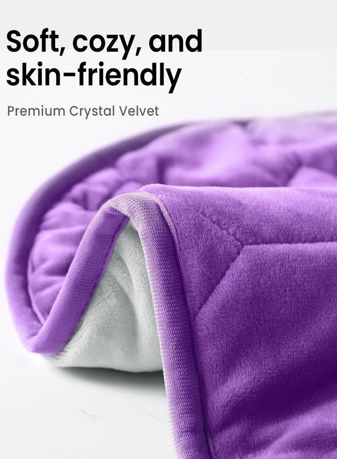 immtree Weighted Heating Pad 7lbs for Deeper Pain Relief, XXXL Size(29x24) with Fast Heat Technology, Lap Blankets for Adults, Heating Pad for Period Cramps, Back and Knee, Purple, Thoutful Gift - Image 5