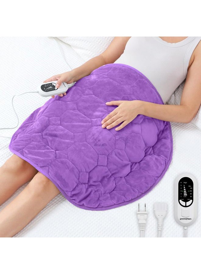 immtree Weighted Heating Pad 7lbs for Deeper Pain Relief, XXXL Size(29x24) with Fast Heat Technology, Lap Blankets for Adults, Heating Pad for Period Cramps, Back and Knee, Purple, Thoutful Gift - Image 1