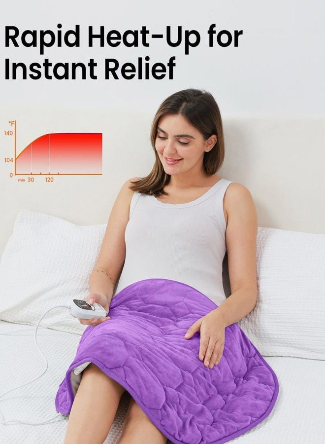immtree Weighted Heating Pad 7lbs for Deeper Pain Relief, XXXL Size(29x24) with Fast Heat Technology, Lap Blankets for Adults, Heating Pad for Period Cramps, Back and Knee, Purple, Thoutful Gift - Image 4