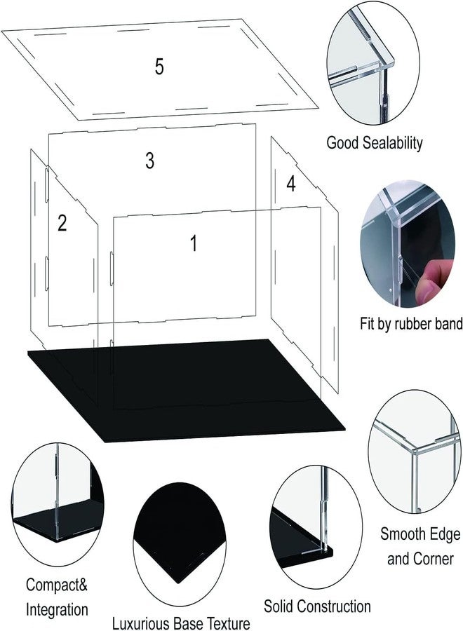 SANTALON Acrylic Display Case for Collectibles | Dustproof Transparent Showcase Box for Action Figures, Miniatures & Models | Countertop Cube with Protective Film (( 13x7.1x6 inch;33x18x15 cm)) - Image 2