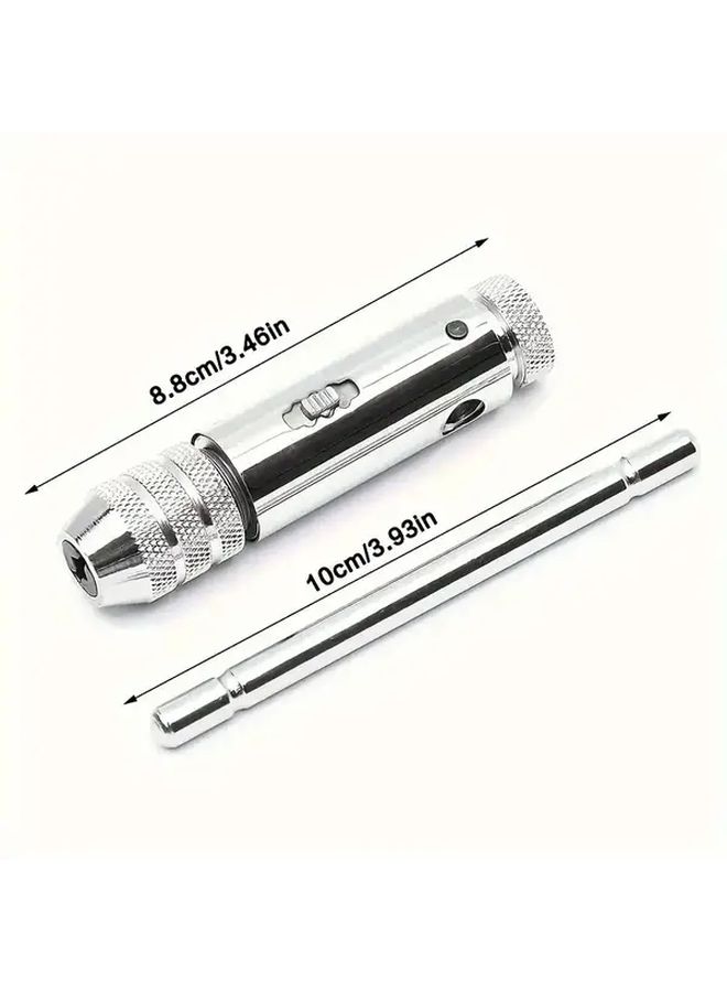 6-Piece Steel T-Handle Ratcheting Tap Wrench Set with M3 to M8 Threading Dies - Image 3
