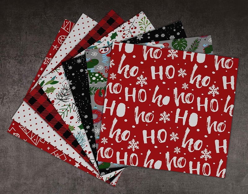 Inkdotpot 25 Sheets Christmas Theme Texture Scrapbook Paper Pad 12x12, Single-Sided Scrapbook Paper- Colorful Cardstock Paper Scrapbooking DIY Decorative Cardmaking Supplies- Journal Craft Paper - Image 5