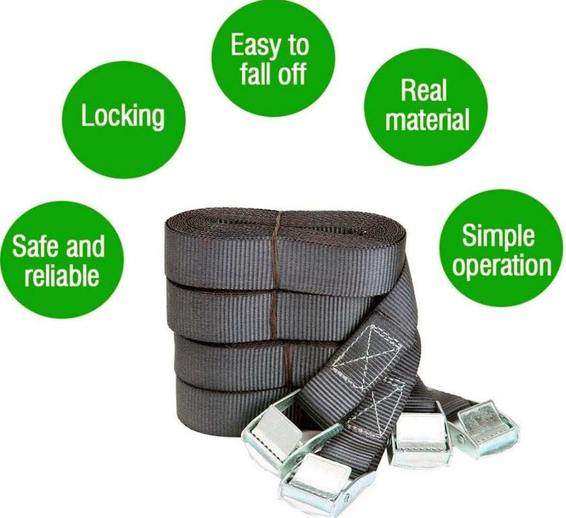 DIY Crafts 5 Pcs 7 Meter 3 Meter Tie Down Lashing Ratchet Strap with Metal Buckle Black for 5 Pcs 7 Meter - Image 5