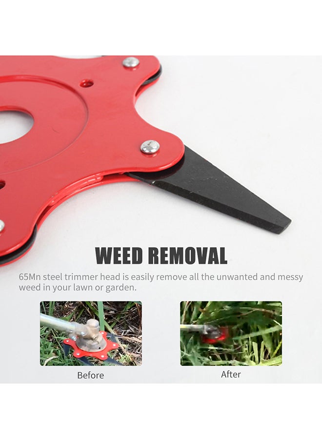 Generic 5-Leaves Outdoor Lawn Mower Head Grass Trimmer Red/Black  - Image 3