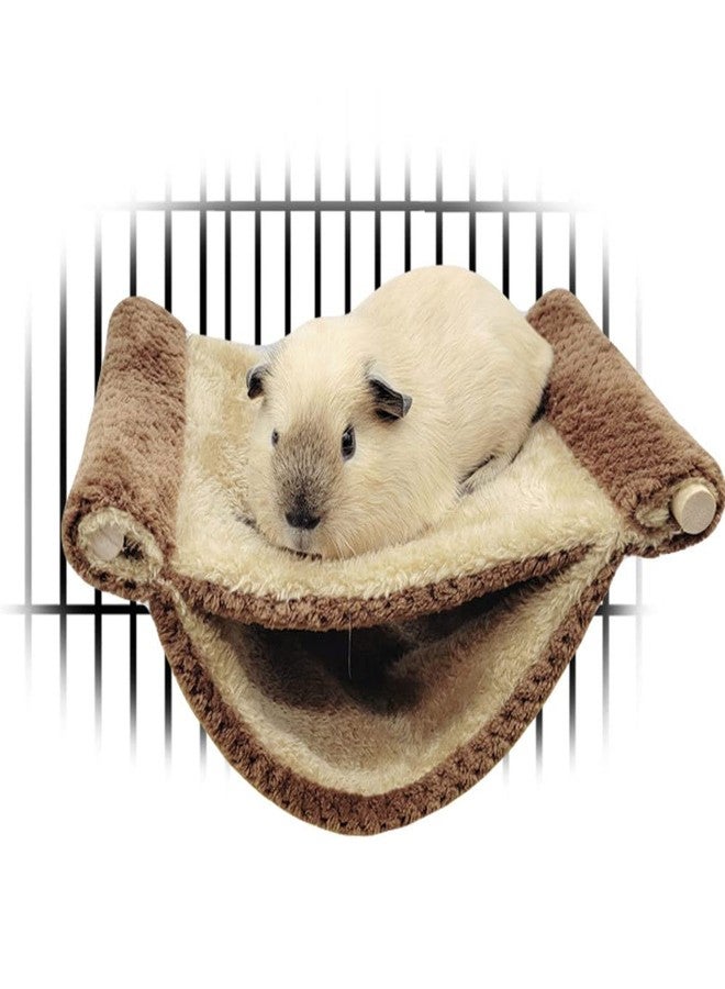 Oncpcare Fleece Rat Hammock Warm Guinea Pig Sleep Bed Chinchilla Cage Play Platform with Warm Fleece for Hamster Mice, Coffee - Image 1