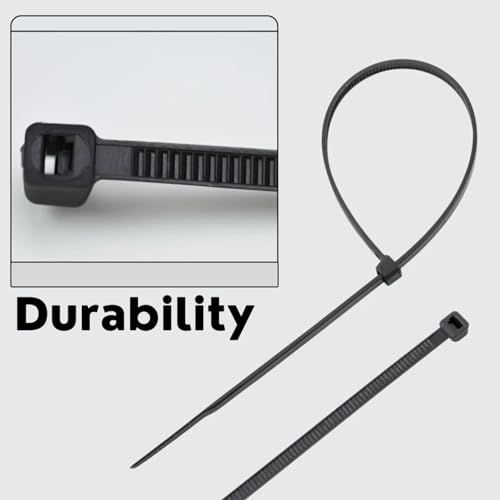 Hian 4-Inch Nylon Cable Ties (100-Pack) – Heavy-Duty, Self-Locking Plastic Straps for Indoor and Outdoor Use – Durable, Adjustable Cable Management Solution (100 mm x 2.5 mm, Black) - Image 3
