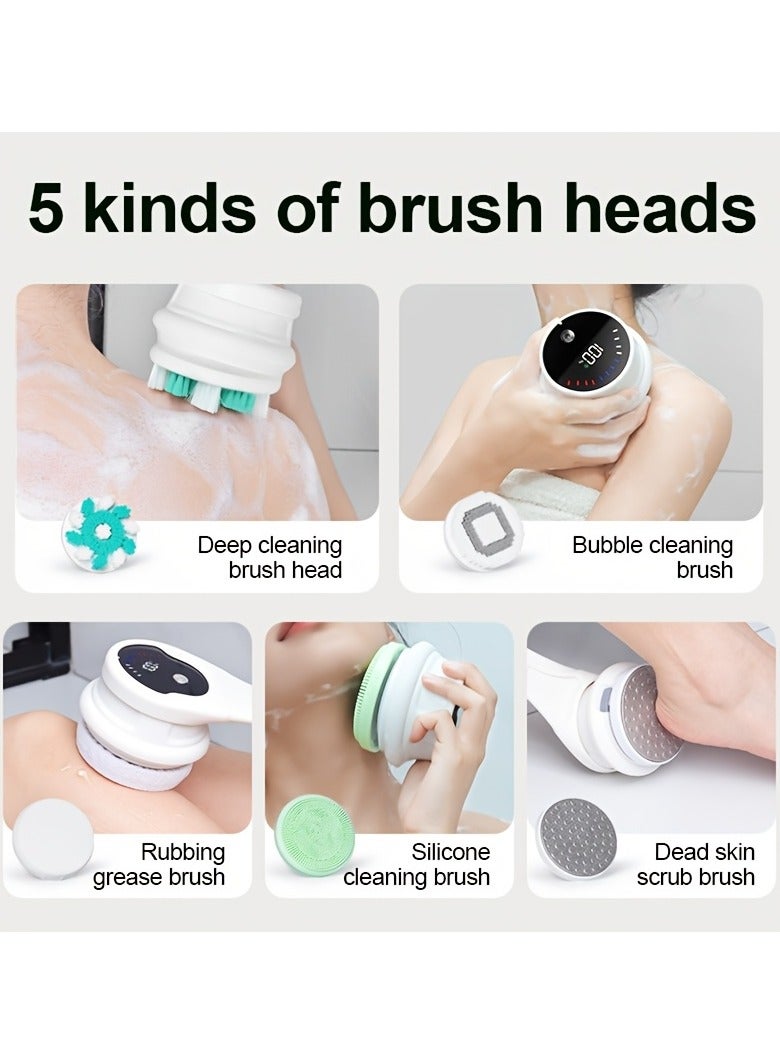 AROAQ Multi Function Electric Bath Brush Set With 5 Brush Heads - Image 4