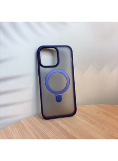 Applicable To For Iphone 16ProMax Mobile Phone Case For Iphone15 Bracket Magnetic Absorption Anti-fall Q1 Frosted Skin Feeling Fulcrum Factory-Color:Dark Night Purple-Applicable Models:For Iphone 16