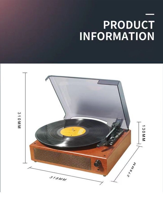Vintage Vinyl Record 3-Speed Bluetooth Portable Suitcase Record Player with Built-in Speakers Bluetooth Wireless Playback Headphone Auto Off, Multimedia Center for Entertainment and Home Decoration - Image 2
