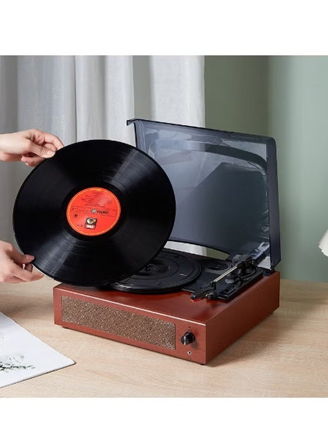 Vintage Vinyl Record 3-Speed Bluetooth Portable Suitcase Record Player with Built-in Speakers Bluetooth Wireless Playback Headphone Auto Off, Multimedia Center for Entertainment and Home Decoration - Image 5