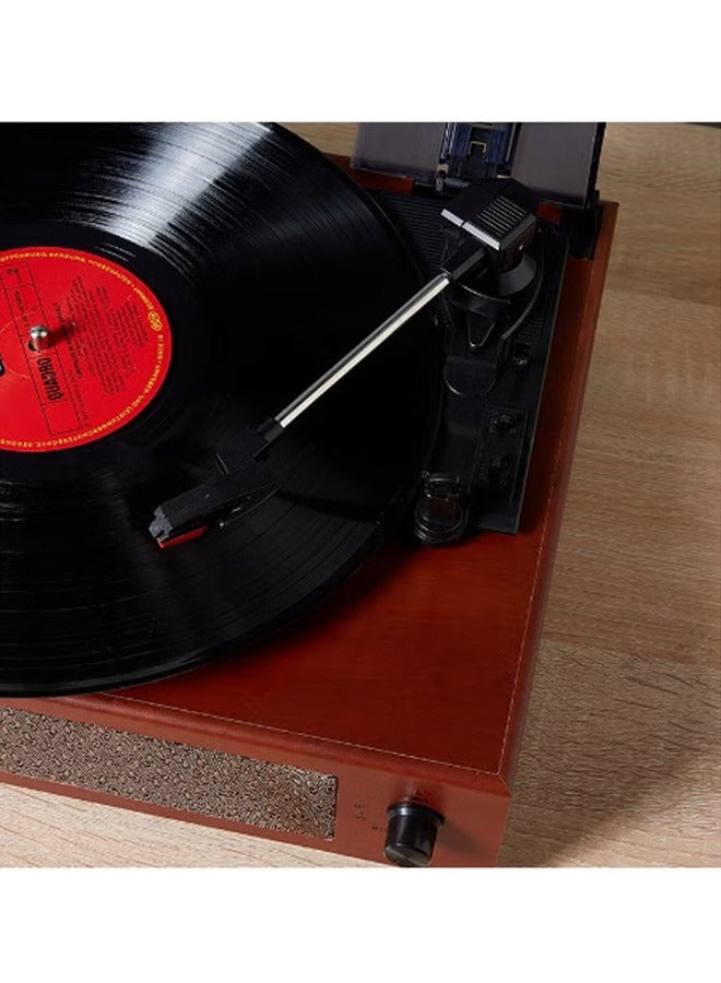 Vintage Vinyl Record 3-Speed Bluetooth Portable Suitcase Record Player with Built-in Speakers Bluetooth Wireless Playback Headphone Auto Off, Multimedia Center for Entertainment and Home Decoration - Image 4