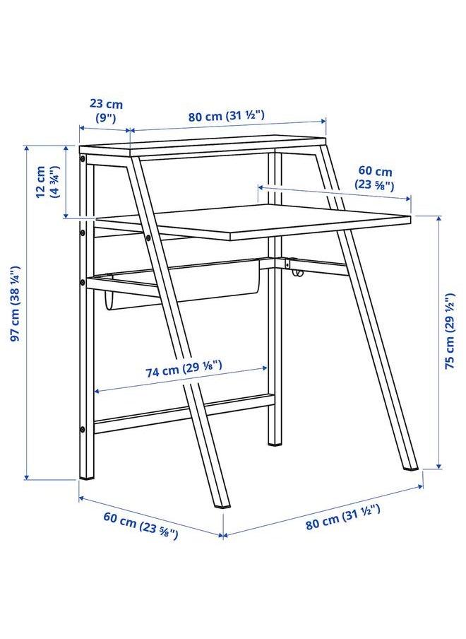 erorex - Desk, White, 80X60 Cm - Image 1