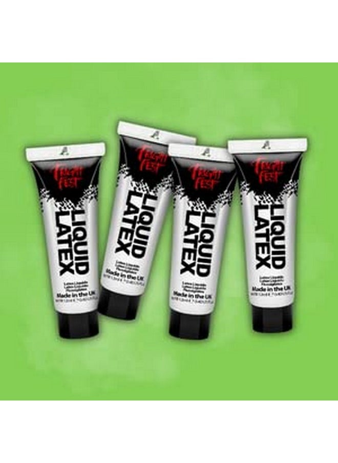 Fright Fest - سائل لاتكس من شركة فرايت فيست 12 مل Sfx Makeup رائع مع شمع ندبة الدم المزيف، وعلكة الروح وطلاء الوجه لإنشاء مكياج هالوين مذهل، اصنع لاتكس آمن على بشرة الزومبي - Image 1