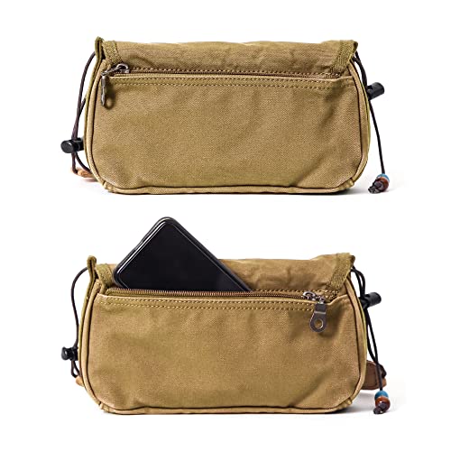GOOTIUM Canvas Small Crossbody Purse - Flap Shoulder Bag Daily Essentials Pouch, Khaki - Image 5