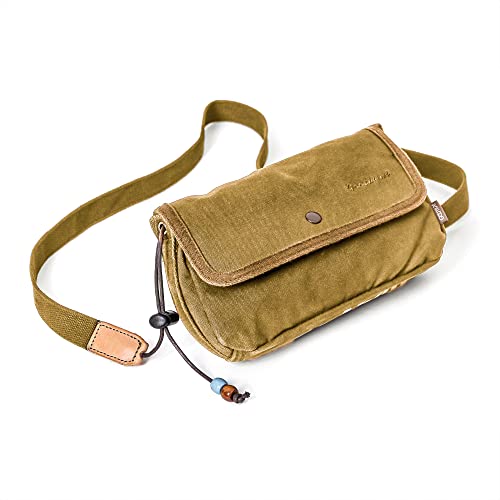 GOOTIUM Canvas Small Crossbody Purse - Flap Shoulder Bag Daily Essentials Pouch, Khaki - Image 4