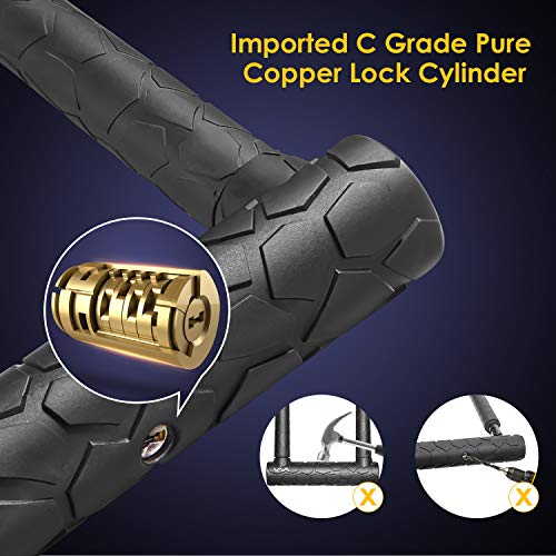 VVA Bike U Lock,20mm Heavy Duty Combination Bicycle D Lock Shackle 4ft Length Security Cable with Sturdy Mounting Bracket and Key Anti Theft Bicycle Secure Locks - Image 4
