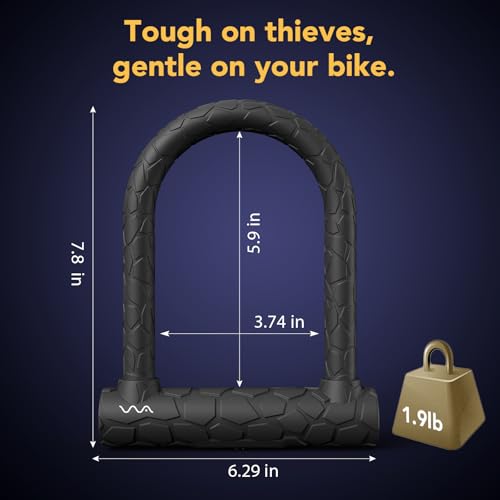 VVA Bike U Lock,20mm Heavy Duty Combination Bicycle D Lock Shackle 4ft Length Security Cable with Sturdy Mounting Bracket and Key Anti Theft Bicycle Secure Locks - Image 2