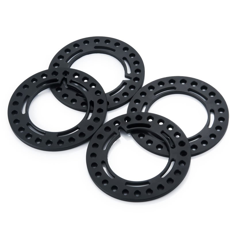 RCLIONS 4pcs Aluminum 2.2inch RC Beadlock Wheel Rim Replacement Ring for 1/10 RC Crawler Car 2.2"" Wheels (Black) - Image 3