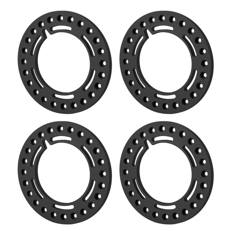 RCLIONS 4pcs Aluminum 2.2inch RC Beadlock Wheel Rim Replacement Ring for 1/10 RC Crawler Car 2.2"" Wheels (Black) - Image 2