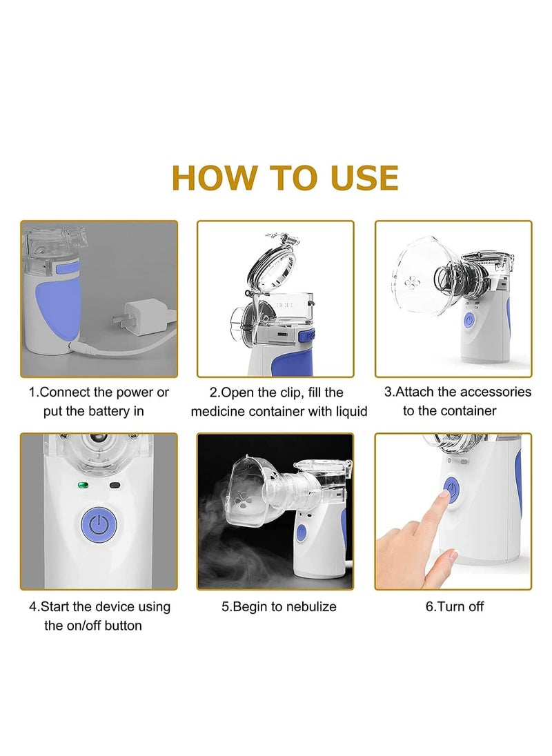 Genzy - Nebulizer, Portable Mini Vaporizers Handheld Atomizers for Adults and Children, Ultrasonic Humidifier for Home and Travel Use, Steam Mesh Inhalators - Image 1