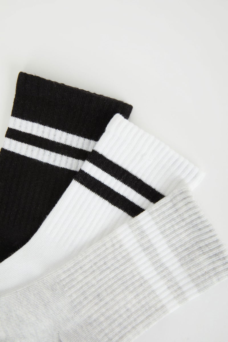 DeFacto Multicolour Woman 3 Piece Cotton Long Socks Casual - Image 3