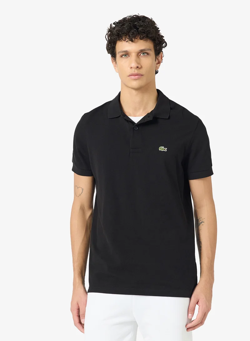 لاكوست Regular Fit Striped Band Piqué Polo