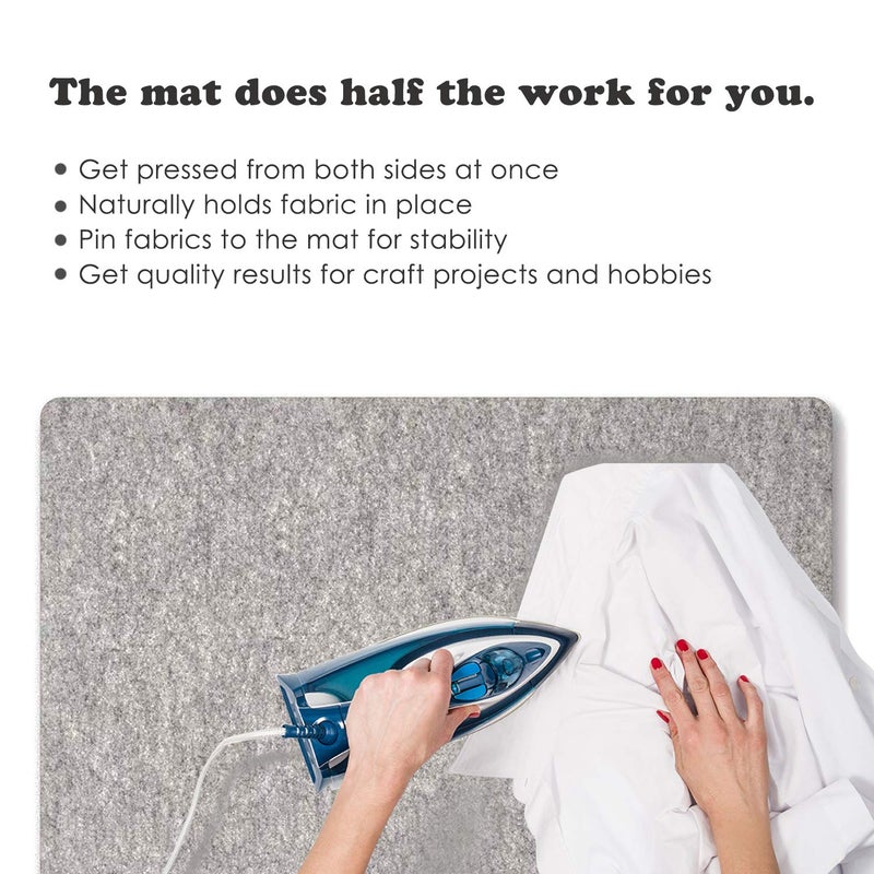 OHOCO Wool Pressing Mat for Quilting 17 x 24 Extra Large Felt Ironing Pad 12 Thick 100 Zealand Wool for Ironing Sewing Cutting on Ironing Board Tabletop Dryer Countertop - Image 5