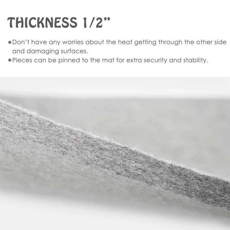 OHOCO Wool Pressing Mat for Quilting 17 x 24 Extra Large Felt Ironing Pad 12 Thick 100 Zealand Wool for Ironing Sewing Cutting on Ironing Board Tabletop Dryer Countertop - Image 3