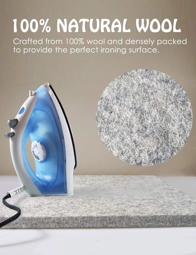 OHOCO Wool Pressing Mat for Quilting 17 x 24 Extra Large Felt Ironing Pad 12 Thick 100 Zealand Wool for Ironing Sewing Cutting on Ironing Board Tabletop Dryer Countertop - Image 4
