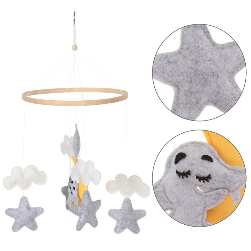 Elephant Mobile Animal Felt Nursery Ceiling Decoration Cloud and Star Felt Mobile Elephant Mobiles for - Image 1