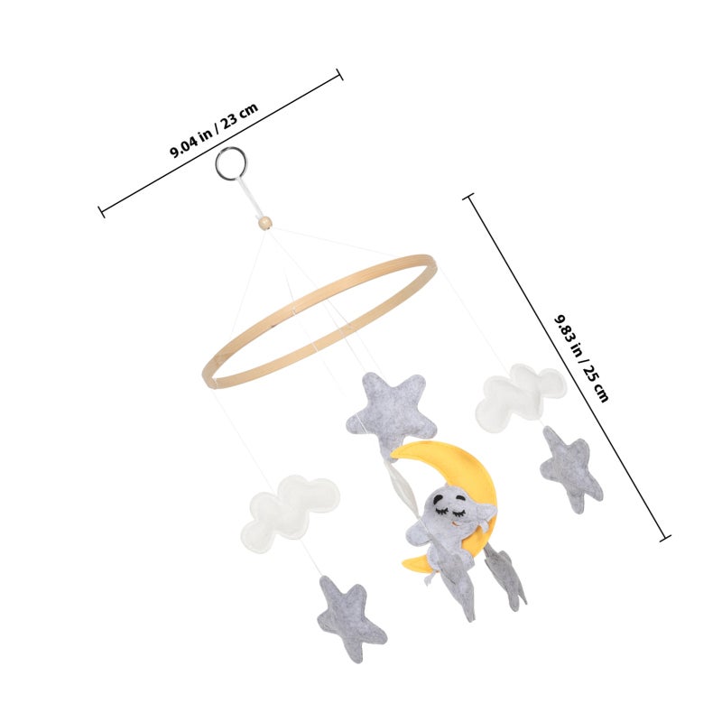 Elephant Mobile Animal Felt Nursery Ceiling Decoration Cloud and Star Felt Mobile Elephant Mobiles for - Image 2
