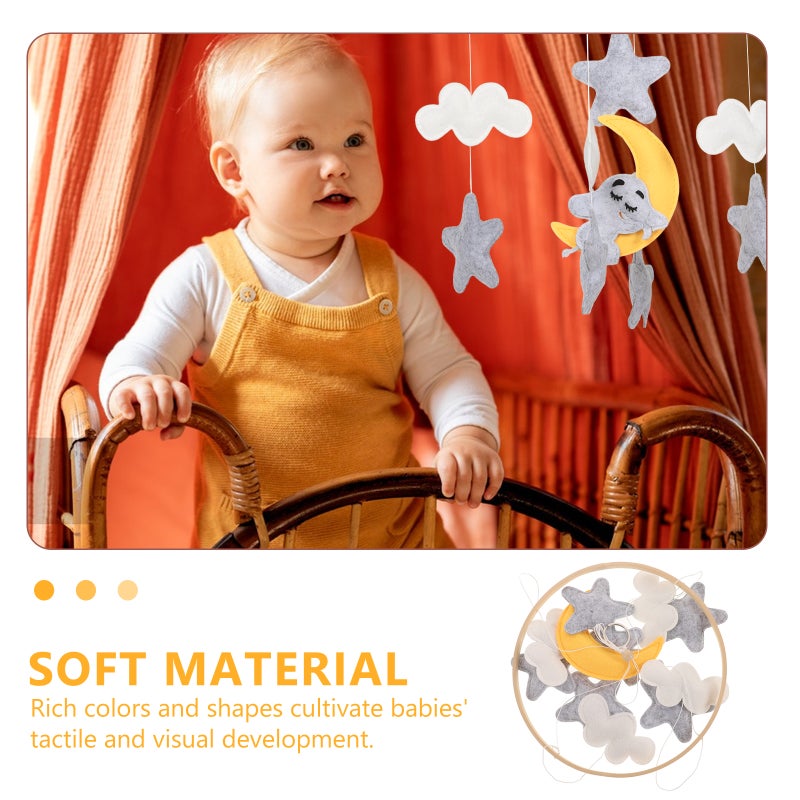 Elephant Mobile Animal Felt Nursery Ceiling Decoration Cloud and Star Felt Mobile Elephant Mobiles for - Image 3