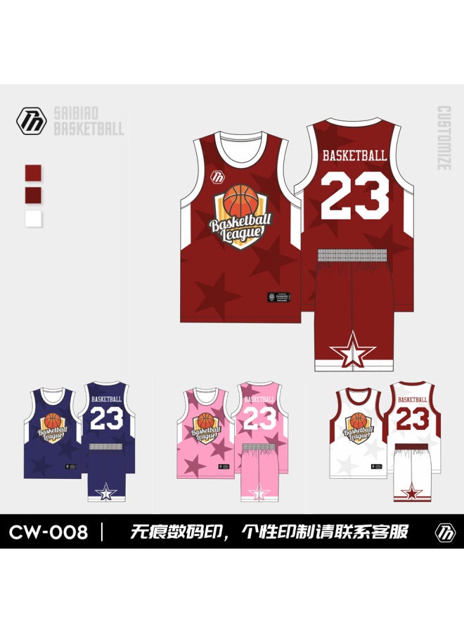 Full-body Digital Printing Basketball Uniforms Receiving Orders Processing Children's Training Camp Jerseys Boys And Girls Campus Game Uniforms