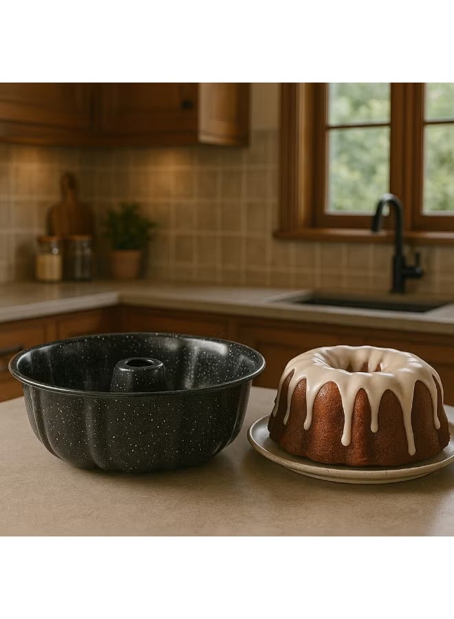 Generic Granite Bundt Cake Pan with Center Hole – Non-Stick Granite Coated Baking Mold – Even Heat Distribution – Oven Safe – Easy Release & Easy Cleaning – Multicolor - Image 1