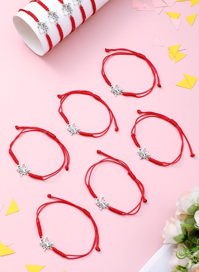 Inbagi 48 Pcs Cheerleader Gifts Cheer Bracelet Cheerleading Charm Bracelet Adjustable Cheerleader Gifts for Cheer Team Cheerleading Jewelry Accessories Bulk (Red) - Image 3