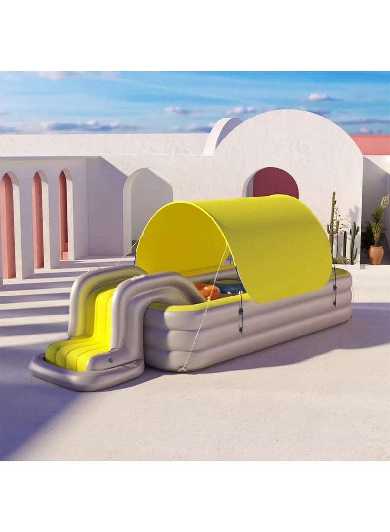 LIMOS Inflatable Swimming Pool Play Center with Removeable Slide and Sun Shade PVC Material - Image 1